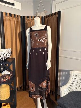 Steilmann Brown Paisley Patchwork Maxi Dress